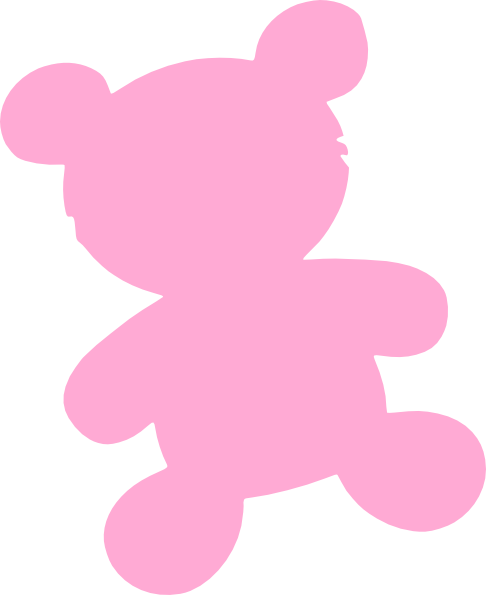 Pink Teddy Clip Art At Clker - Pink Teddy Bear Vector (486x595), Png Download