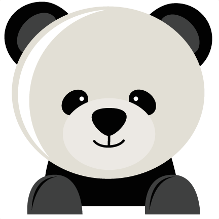 Panda Bear Png Black And White Library - Cute Panda Png (432x432), Png Download