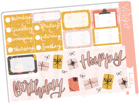 Happy Birthday Washi Date Covers Sticker Sheet - Birthday (500x500), Png Download