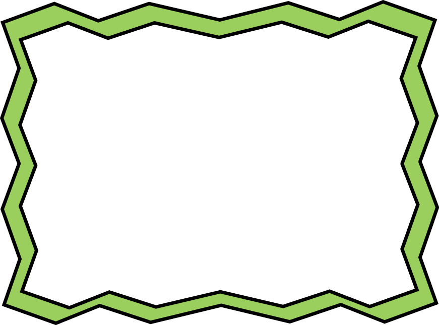 Green Zig Zag Frame - Green Zig Zag Border (871x645), Png Download