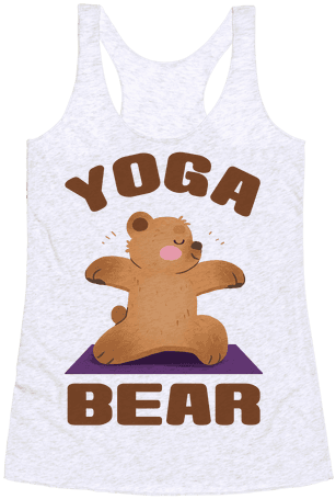 Yoga Bear Racerback Tank Top - Active Tank (484x484), Png Download