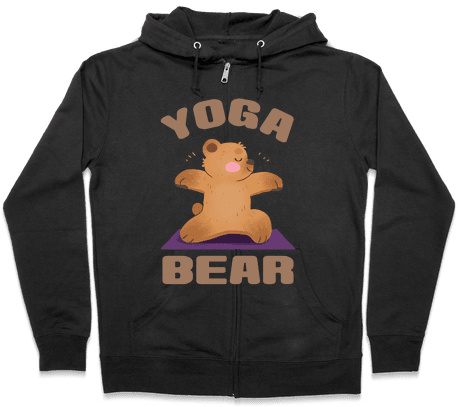 Yoga Bear Zip Hoodie - Halloween Gives Me The Real Big Frighten Hoodie: Funny (484x484), Png Download