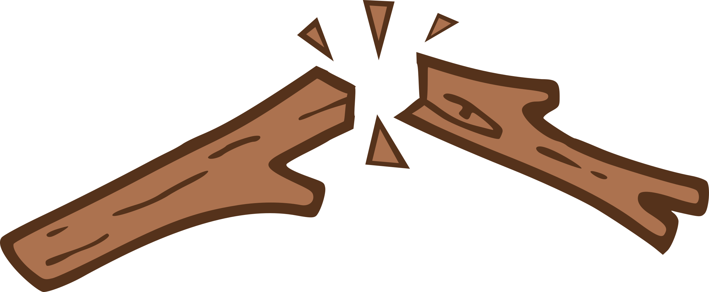 Stickman - Broken Branch Clipart (2400x989), Png Download