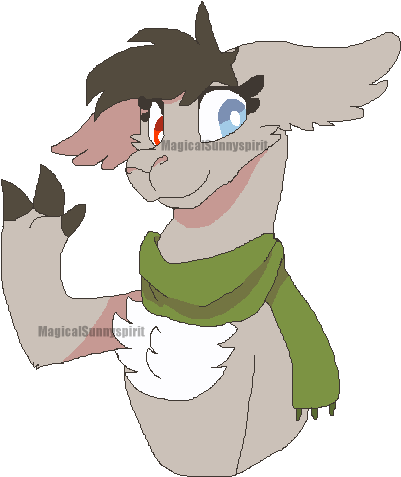 Download Waffle The Cool Llama By Magicalsunnyspirit - Drawingwiffwaffles (476x538), Png Download