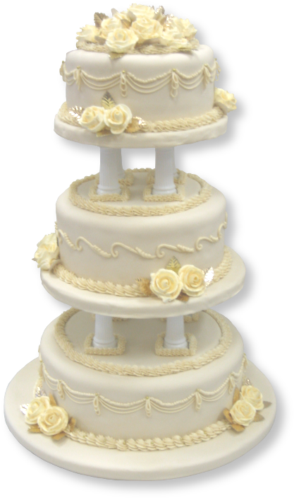 Gold Wedding Cake Png - Cake (437x728), Png Download