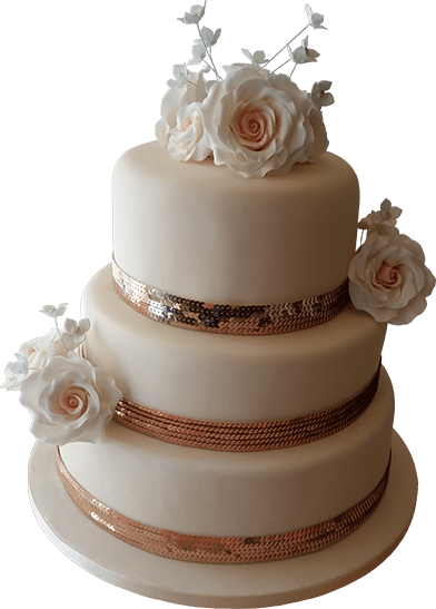 As A Guide, A Small Plain Sugarpaste 3 Tier Vanilla - Wedding Cake (392x547), Png Download