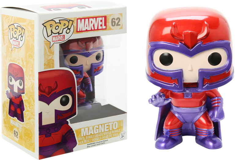 Magneto Metallic Pop Vinyl Figure - Metallic Magneto Funko Pop (768x523), Png Download