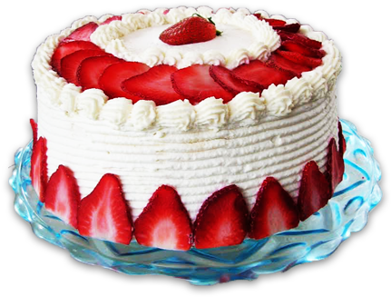 Homemade Wedding Cakes Photo - Strawberry Cake With Cream Png (430x368), Png Download