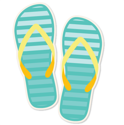 Striped Flip Flops Clipart Svg Scrapbook Cut File Cute - Cute Flip Flops Clip Art (432x434), Png Download