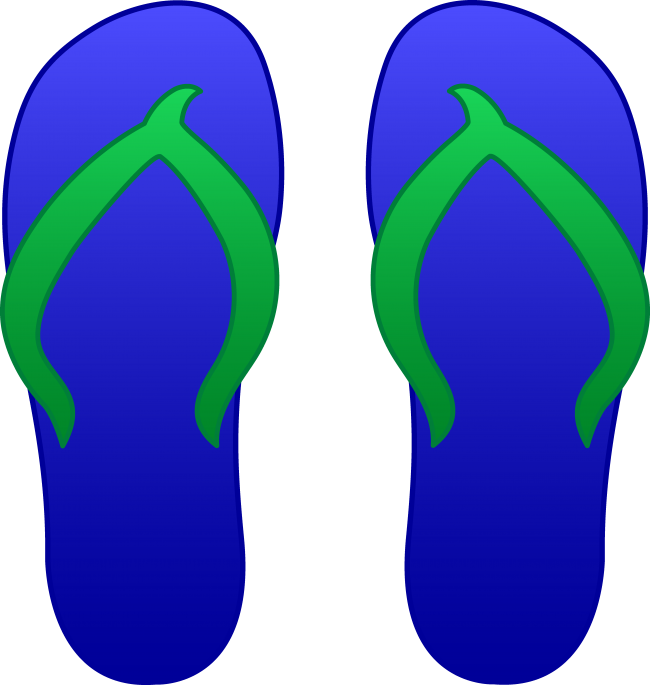 Flip Flop Border Clipart Free - Clip Art Image Of Flip Flops (650x685), Png Download
