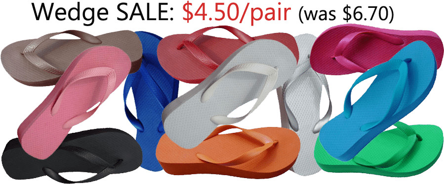 High Heel Flip-flop Sale - Wholesale Wedge Flip Flops (900x400), Png Download