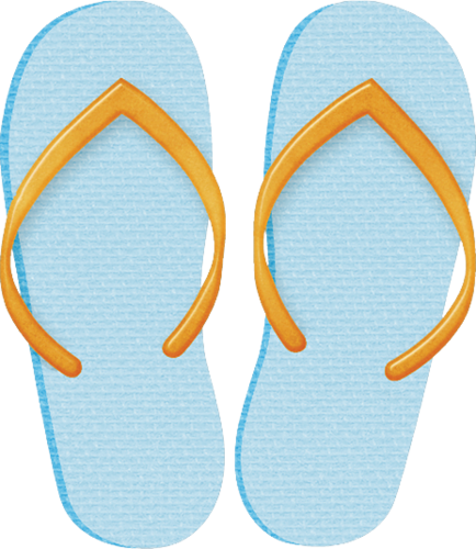 Popsicle Clipart Flip Flop - Шлепки Пляжные Пнг (434x500), Png Download