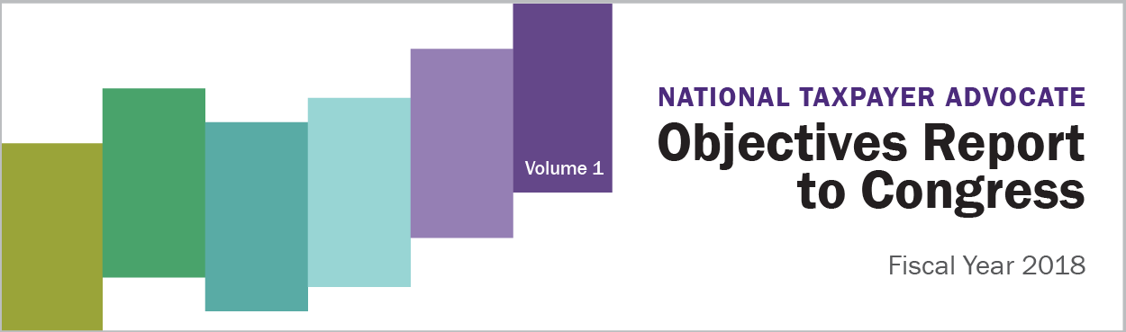 Fy 2018 Objectives Report To Congress - Office Of The Taxpayer Advocate (1250x369), Png Download