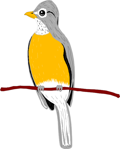 Perched Robin Svg Clip Arts 480 X 596 Px (480x596), Png Download