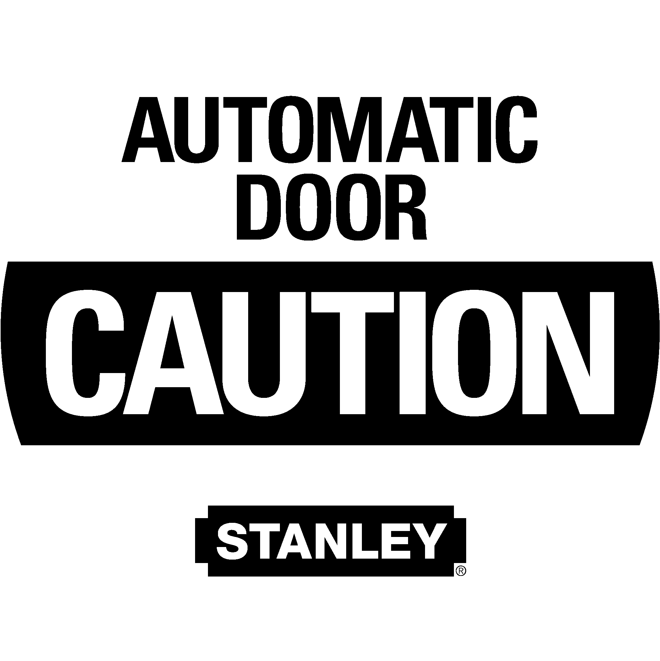 Automatic Door Caution 01 Logo Black And White - Stanley - Torx T20 Insert Bits Set Of 3 25 Mm 0-68-842 (2400x2400), Png Download