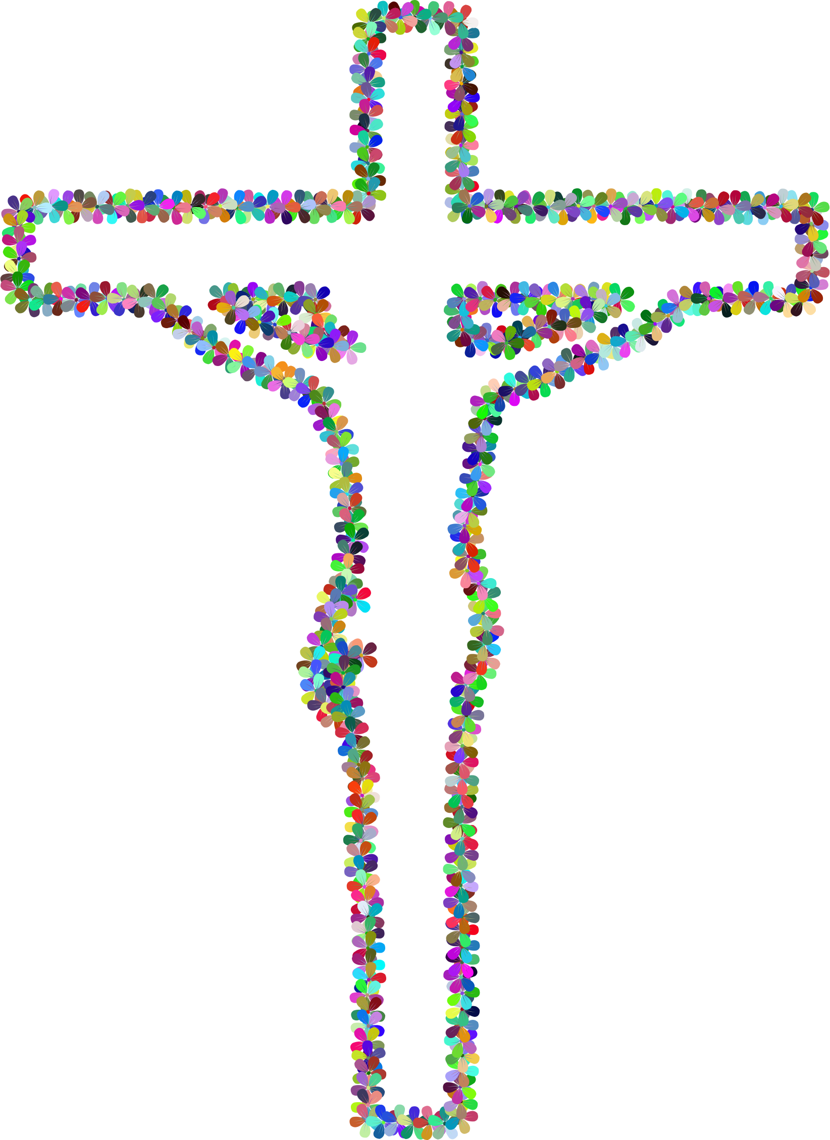 This Free Icons Png Design Of Prismatic Floral Crucifix (1644x2258), Png Download