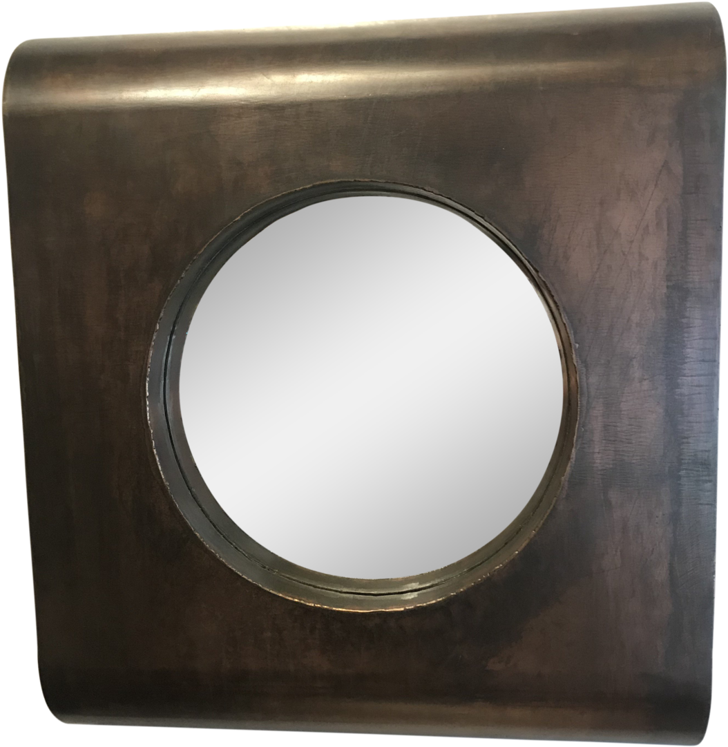 Hand Forged Bronze And Copper Mirror - Circle (1169x1200), Png Download