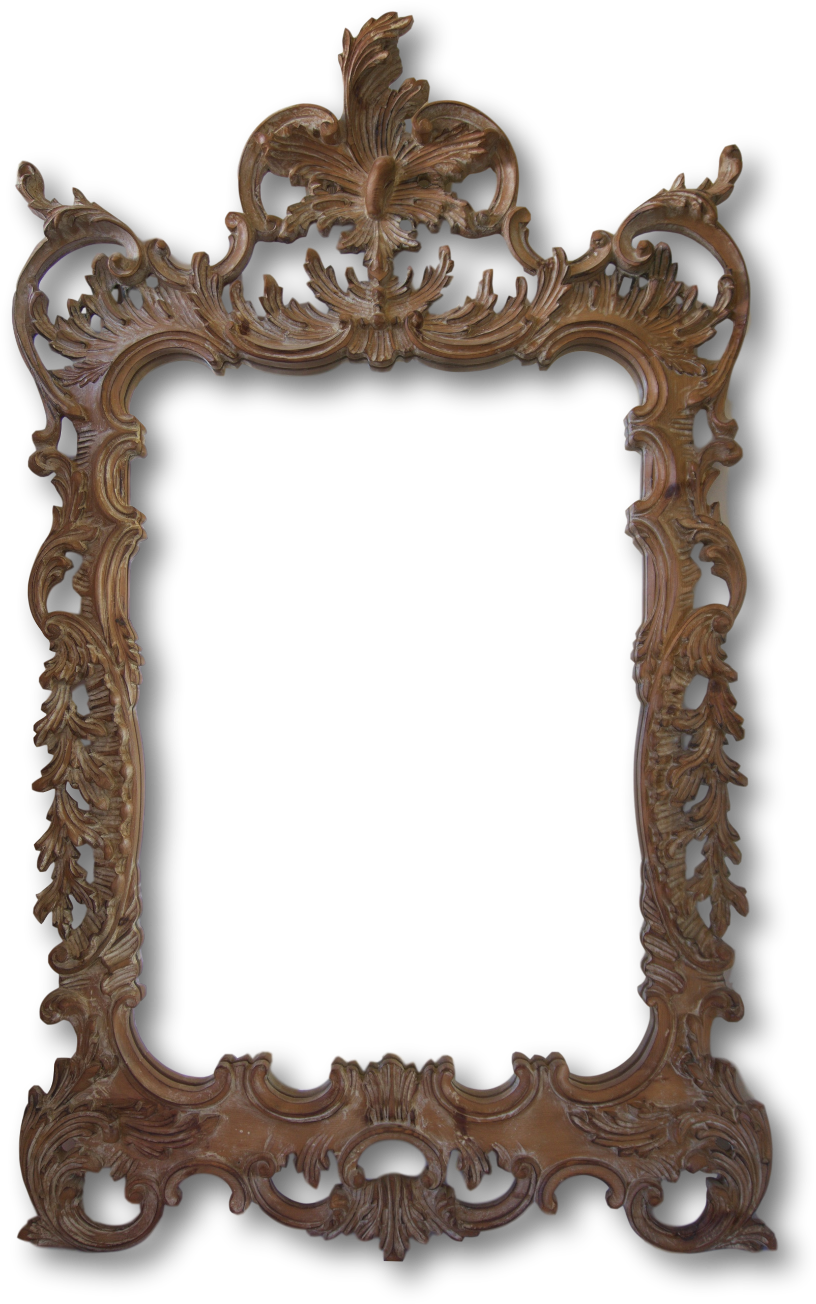 Italian Rococo Style Hand Carved Wood Mirror-mid Century (2701x2701), Png Download