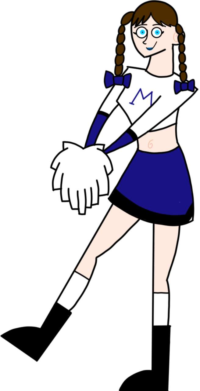 Cheerleader Tammie - Cartoon (656x1280), Png Download