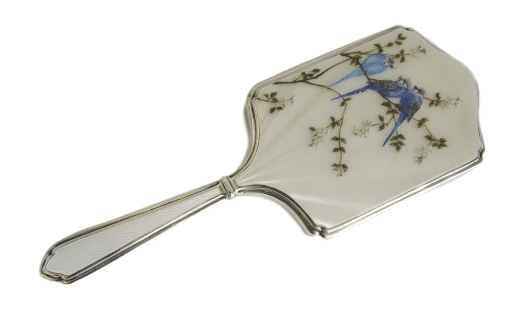 English Sterling & Enamel Decorated With Birds Dressing - Spatula (1000x1000), Png Download