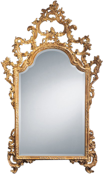 18th Century Venetian Carved Gilt Mirror - Mirror (750x750), Png Download