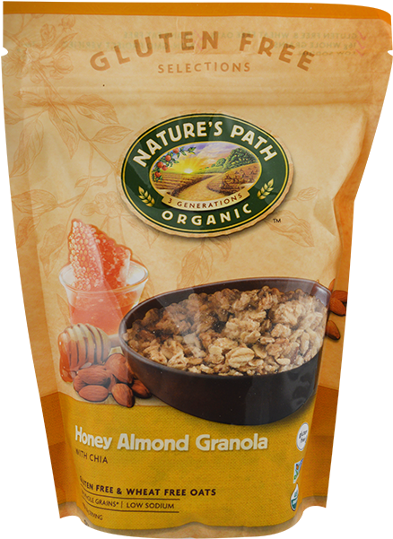 Natures Path Honey Almond Granola Cereal Box-11 Oz - Nature's Path (650x650), Png Download