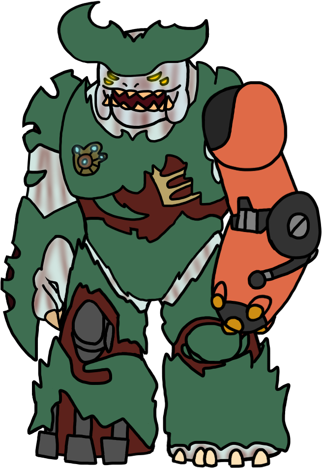 Never Posted Here Before So Here's A Cyber Demon - Cartoon (771x989), Png Download