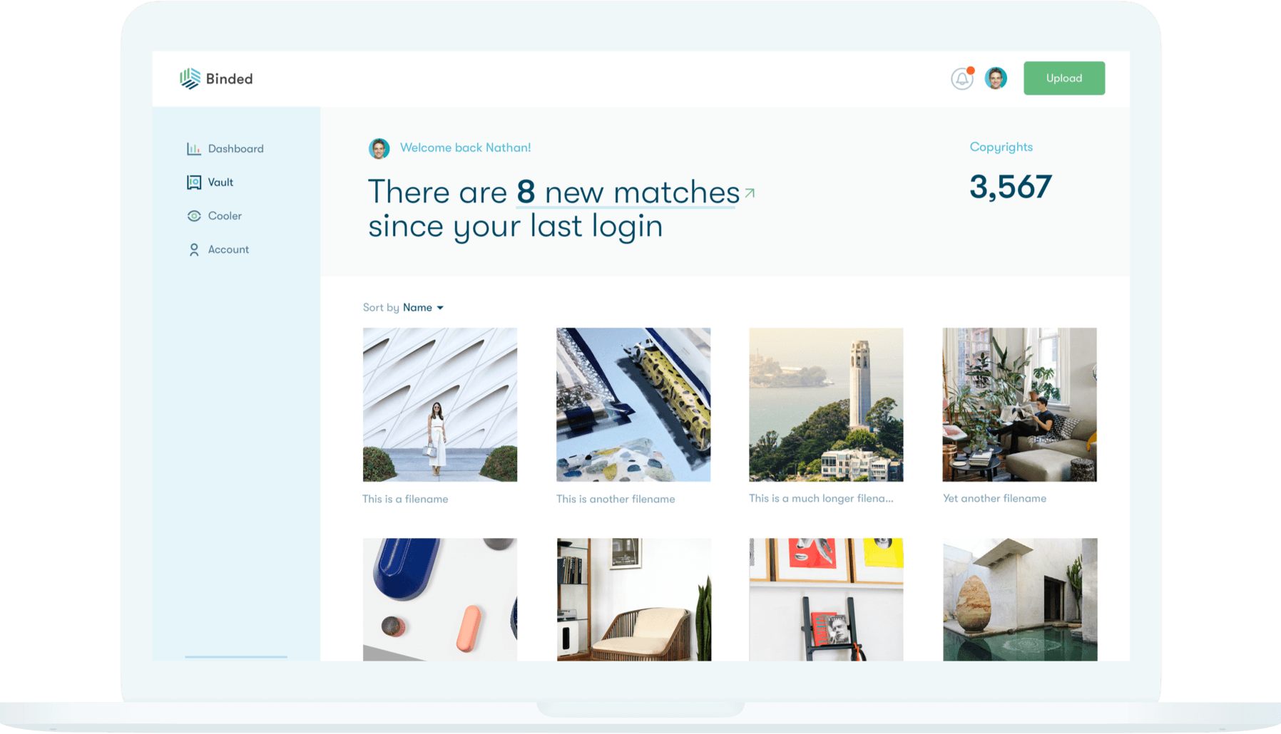 Upload Images To Your Private Copyright Vault From - Binded Blockchain (1796x1030), Png Download