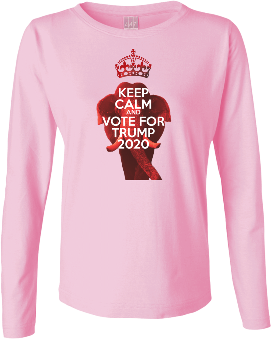 Keep Calm And Vote Republican 2020 Ladies' Ls Cotton - Keep Calm (1155x1155), Png Download