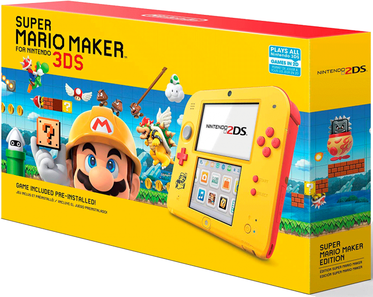 Nintendo 2ds Com Super Mario Maker - Nintendo 2ds Mario Maker (750x605), Png Download