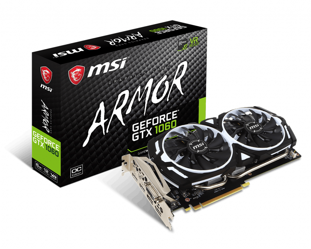 Geforce® Gtx 1060 Graphics Cards Geforce Gtx 1060 Armor - 1080 Ti Msi Armor (1024x820), Png Download