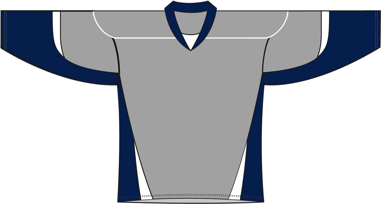 Xj6 Gnw - Gray And Blue Hockey Jersey (1600x862), Png Download