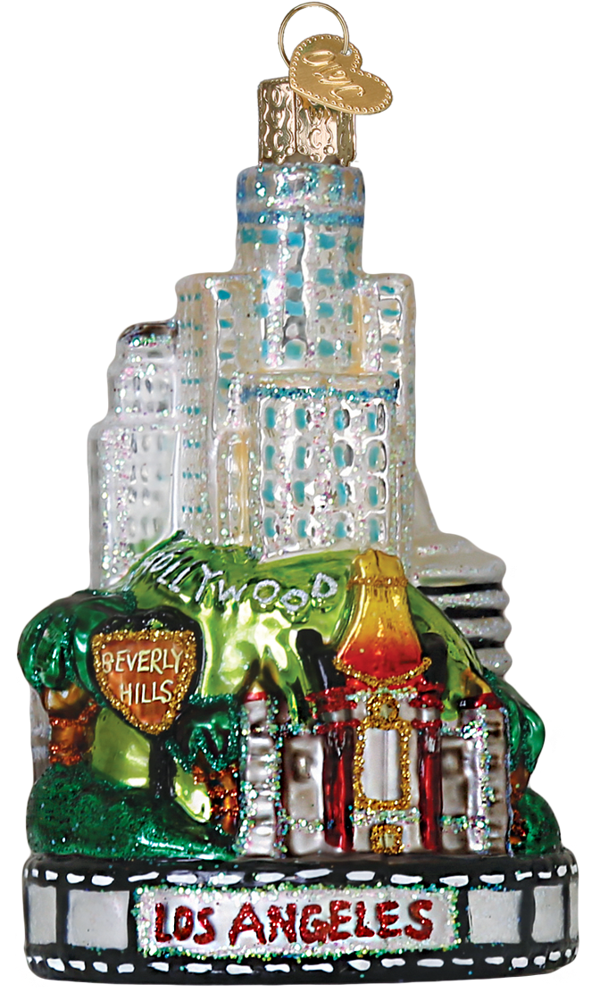 Los Angeles Landmarks Glass Ornament (1200x1200), Png Download