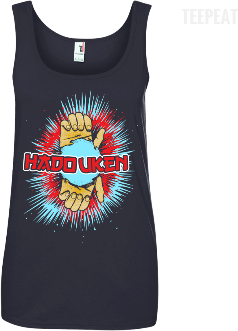 Street Fighter Hadouken Ladies Tee Apparel Teepeat - Shirt (1155x1155), Png Download