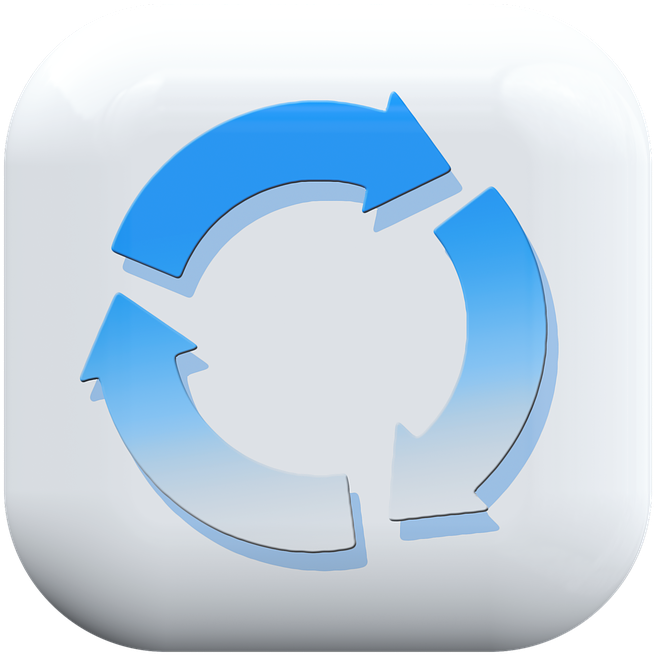 Button, Arrows, Circle, Circuit, Recycling, Symbol - Dar E Receber Feedback (720x720), Png Download