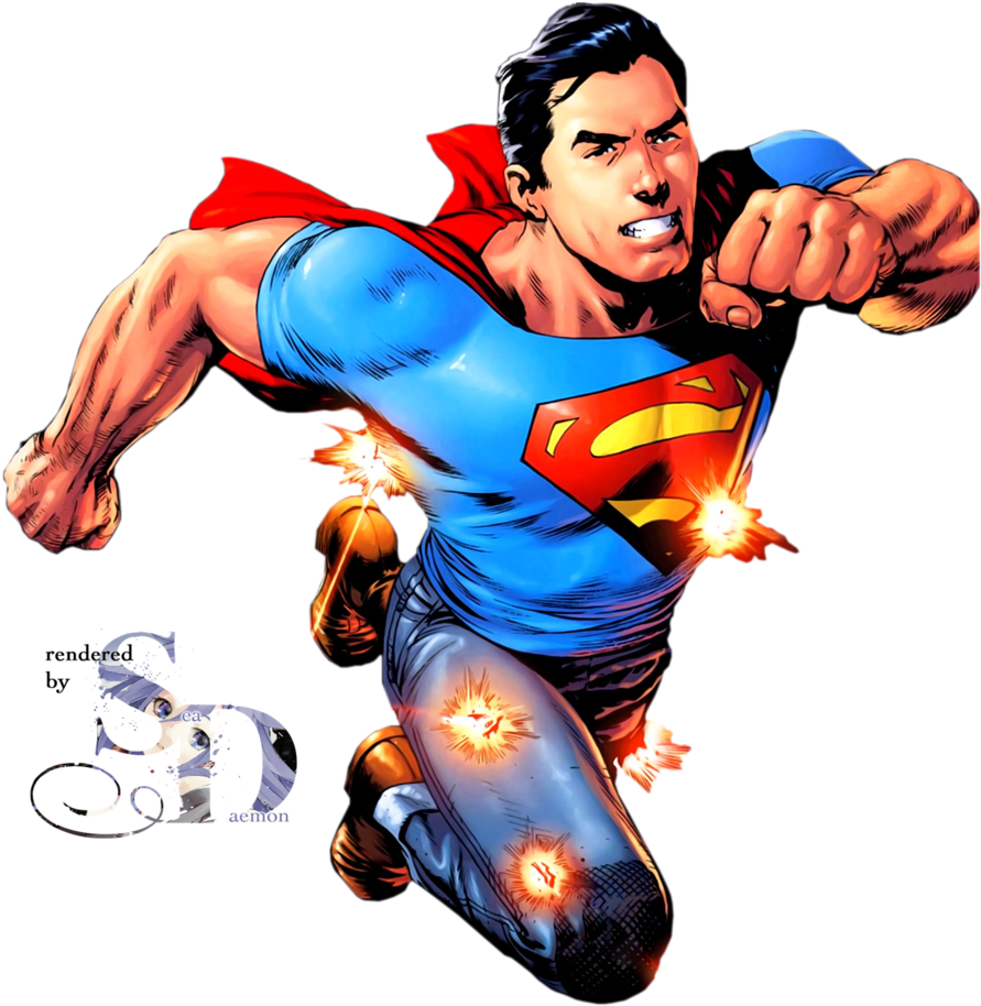 Superman Fotos - Superman Render Comic (900x937), Png Download