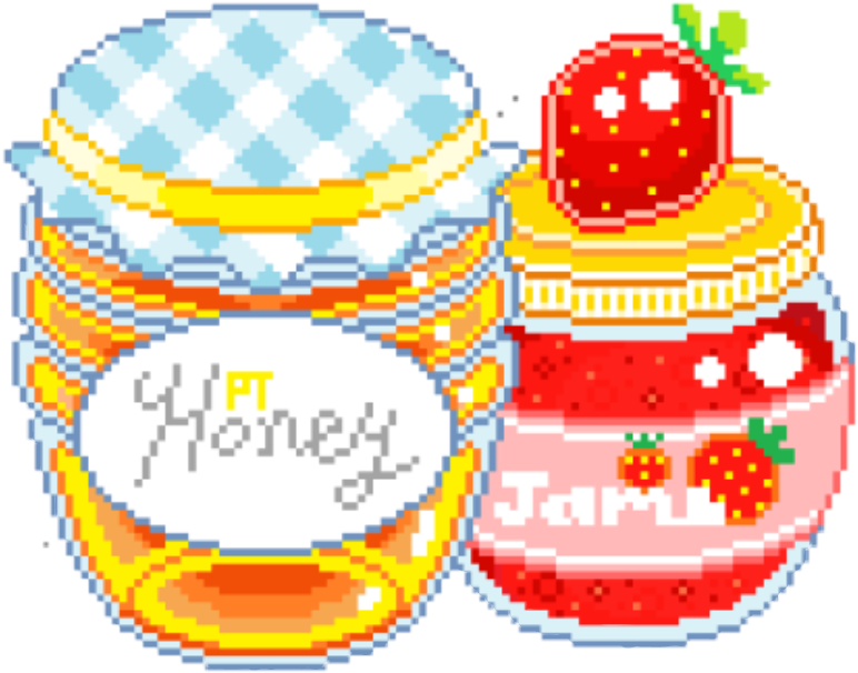 Cute Pixel Pastel Sticker By Yuozukie Ⓒ - Honey Pixel (1059x984), Png Download