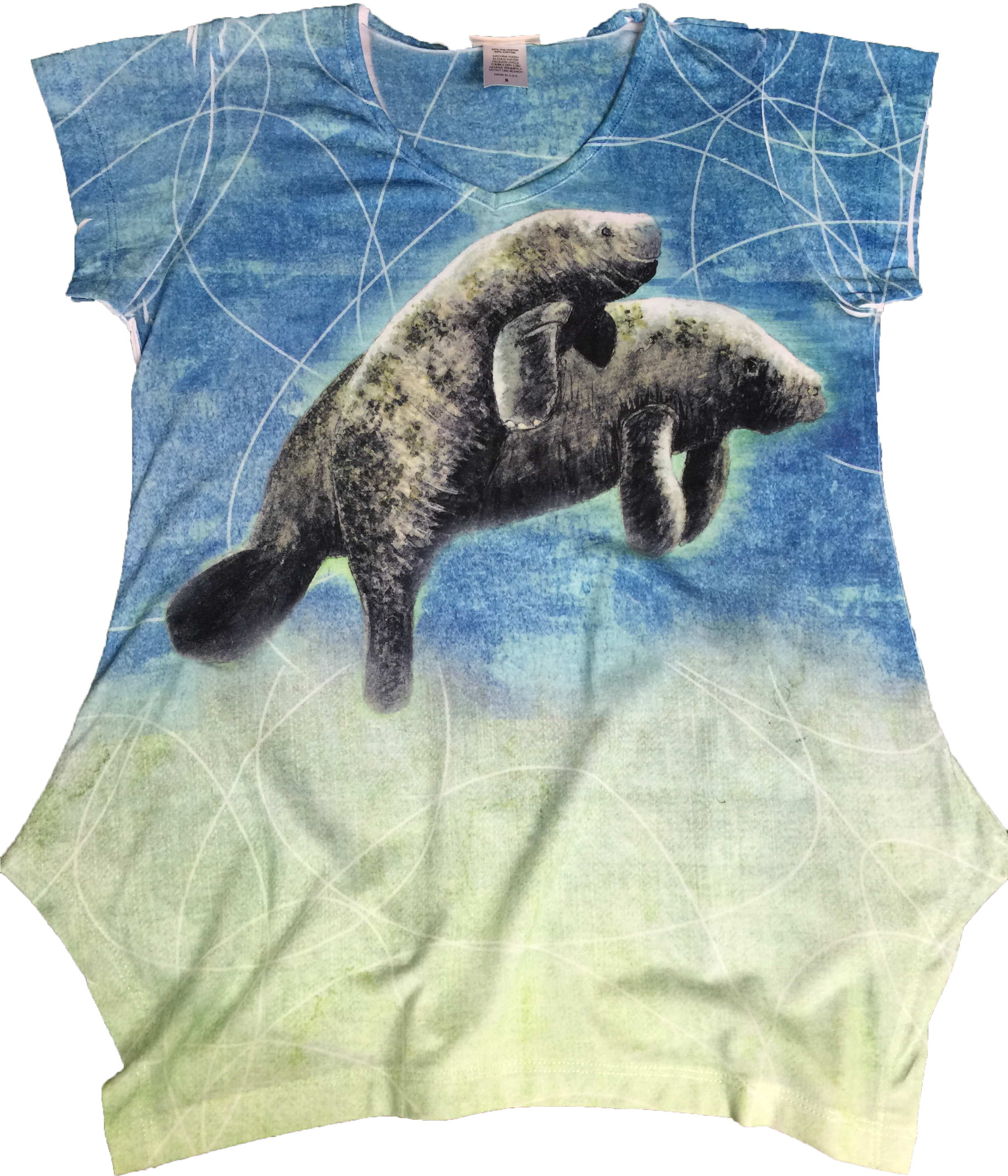 A Womens Fitted V Neck Shirt, With A Manatee Mom And - Punxsutawney Phil (2448x3264), Png Download