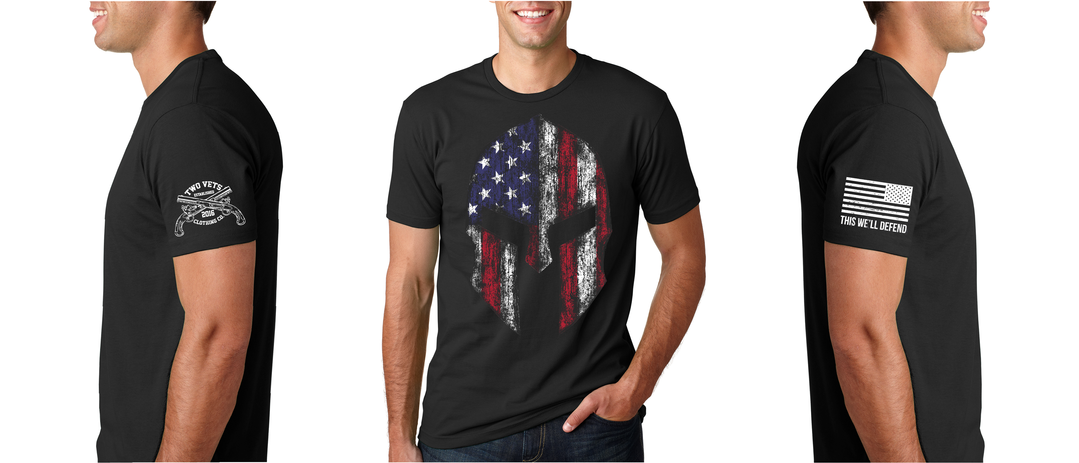 Men's Spartan T-shirt, Black, Two Vets Clothing Co - Soccer Dad Shirt (3508x1656), Png Download