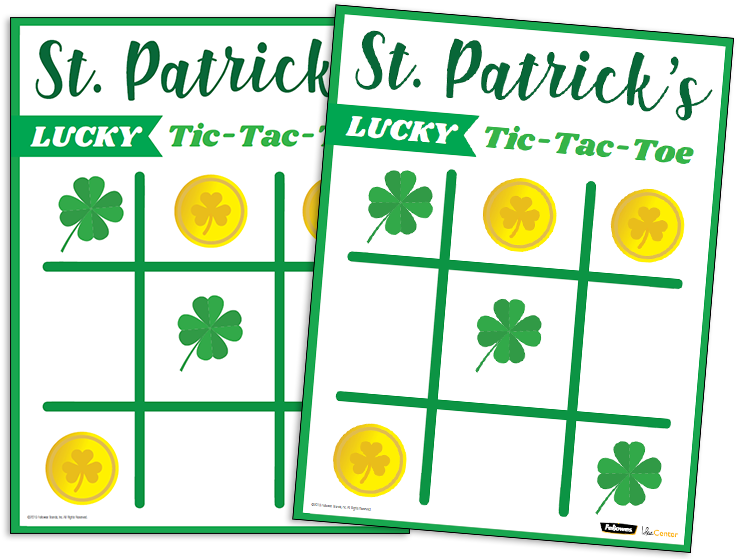 Patrick's Day Tic Tac Toe Game - Emblem (760x560), Png Download