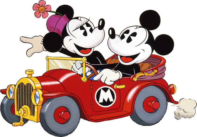 Classic Mickey Mouse Back To Mickey S Clipart - Old Mickey Mouse Car (671x468), Png Download