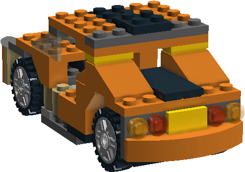 Sunset Minifig Car W Roof Back - Model Car (1366x607), Png Download