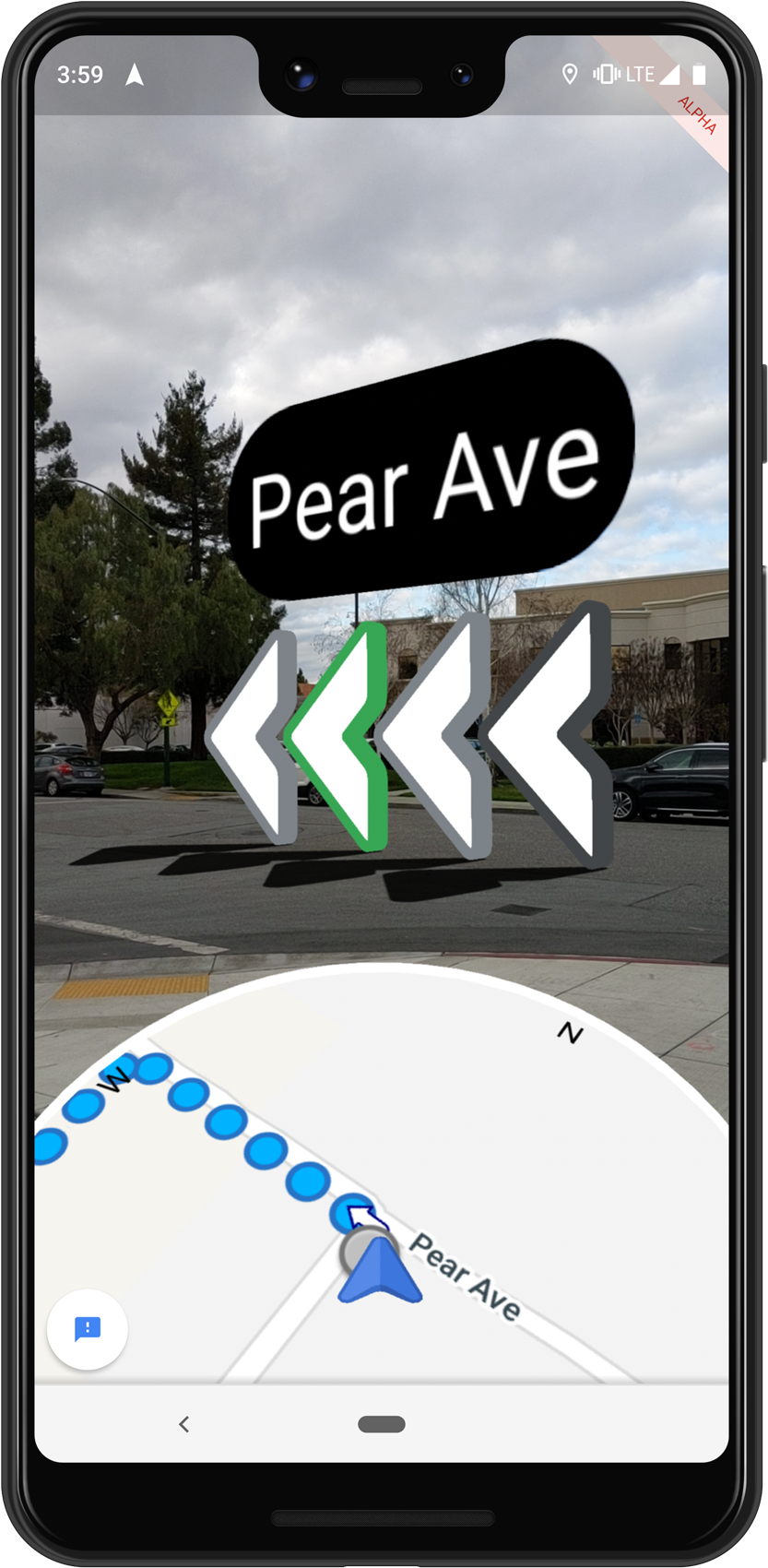 What It's Like To Walk With Google Maps In Augmented - Google Ar Maps (910x1782), Png Download