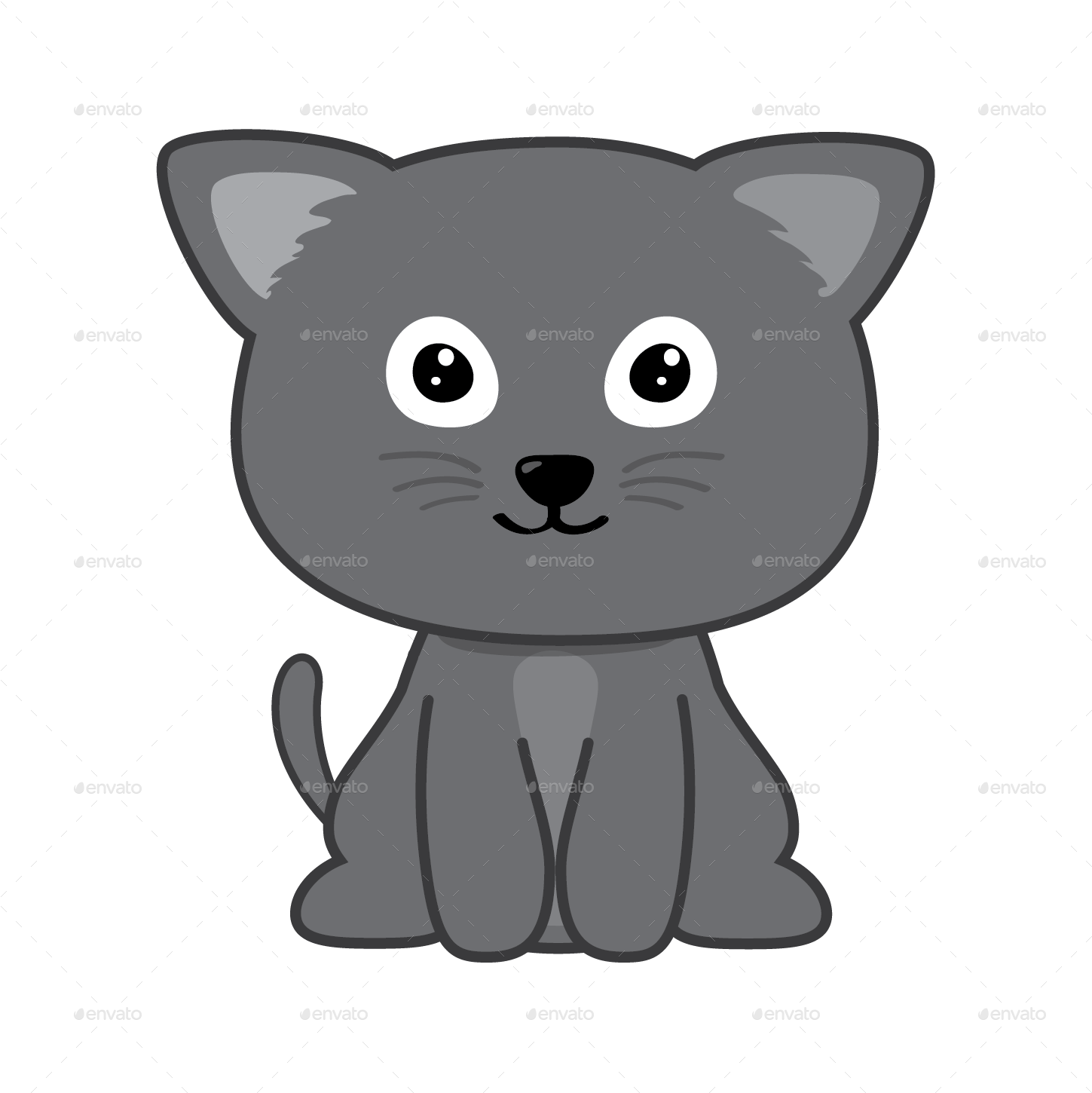 Animal 01 Animal 02 - Domestic Short-haired Cat (1458x1458), Png Download