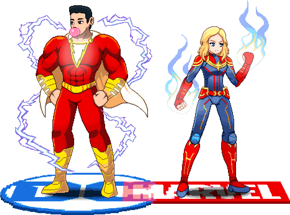 Captain Marvel - Cartoon (934x736), Png Download