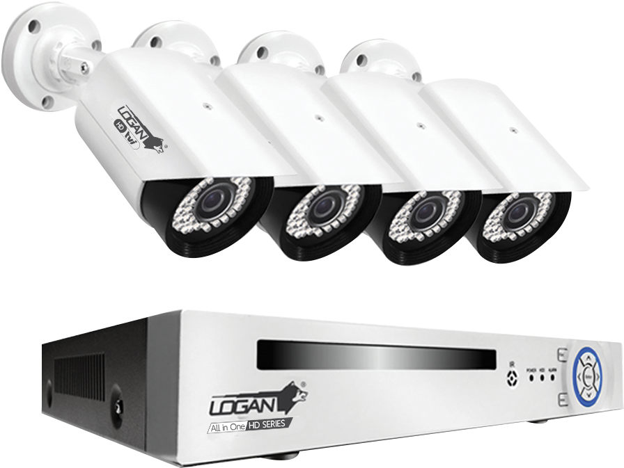 4 Bullet Tvi 720p 1mpx Cameras 1tb Hdd - Lx841bn S14 1b (1000x1000), Png Download