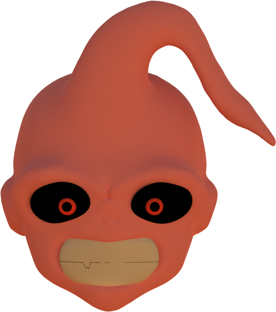 Kid Buu But His Teeth Look Weird - Cartoon (1920x1080), Png Download
