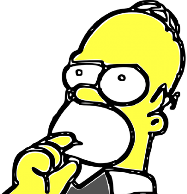 Homer Simpson Gets Inducted Into The Baseball Hall - Cartoon Character Picture Thinking (800x679), Png Download