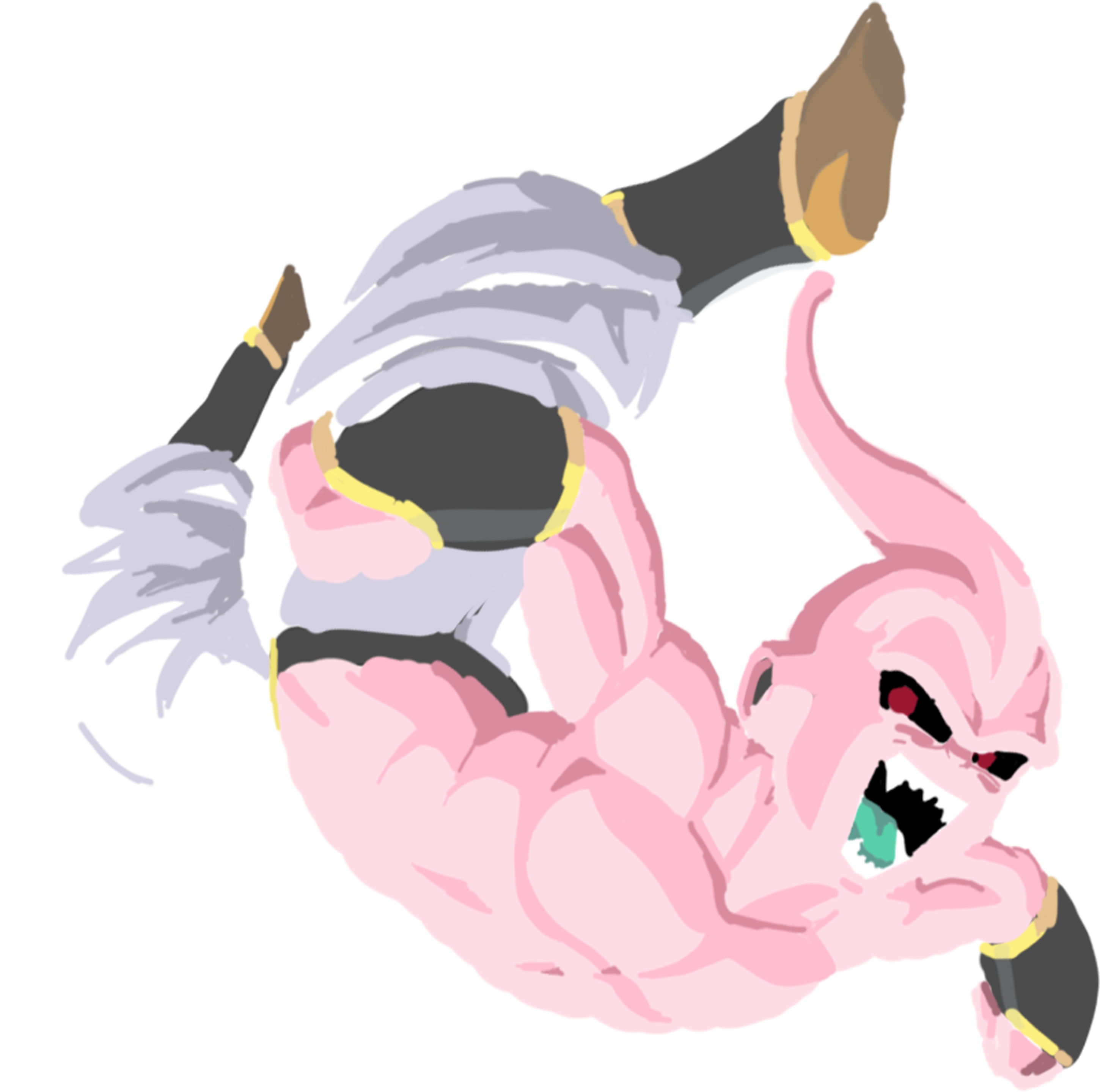 Kid Buu Art - Illustration (3000x3000), Png Download
