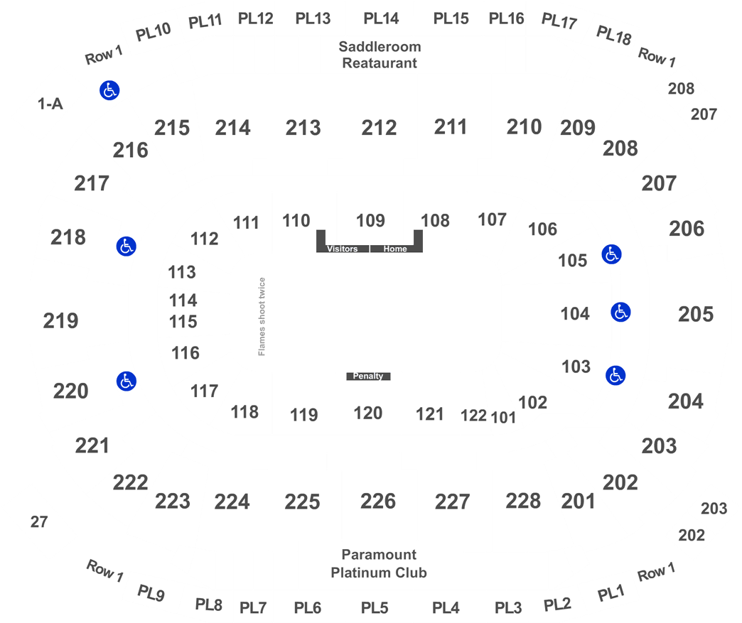 Calgary Flames Vs Arizona Coyotes Tickets On 01/13/19 - Arena Seating Chart (1050x890), Png Download
